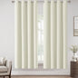 ChrisDowa 100% Blackout Iovry Solid Curtains 72 Inches Long 2 Panels for Bedroom Living Room,Farmhouse Room Darkening Thermal Insulated Soundproof Grommet Top Window Treatment Drapes,52x72