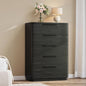 5 Drawer Dresser for Bedroom, 45" Tall Modern Chest of Drawers with Metal Handle, Curved Profile Design, Wooden Closet with Large Drawers Dressers Organizer for Entryway Hallway