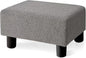 BRIAN & DANY Small Foot Stool Ottoman, Footstool with Legs, Teddy Velvet Foot Rest for Living Room, Bedroom and Office, Grey