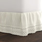 Fresh Ideas Eyelet Bed Skirt, Ruffled Design, 14 Inch Drop, Embroidered Scalloped Edge, California King, Ivory