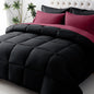 JOLLYVOGUE King Comforter Set, Ultra-Soft Bed in a Bag King Size 7 Pieces, Oeko-TEX Certified Bedding Set with Down Alternative Comforter, Sheets, Pillowcases & Shams, Burgundy & Black