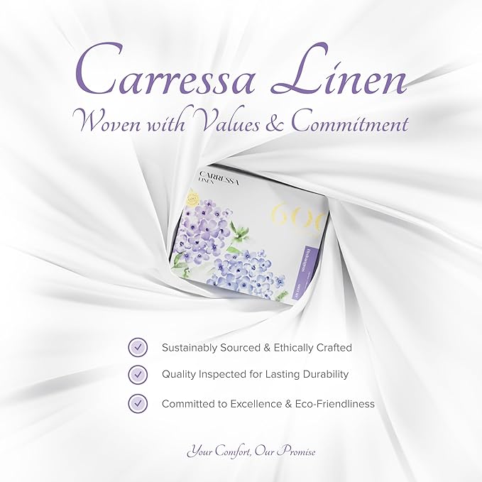 Carressa Linen Luxury Egyptian Cotton Twin Stripe Sheet Set - 600 Thread Count Extra Long Staple 3 PC Set, Crisp White Twin Damask Sheets, Soft, Cooling Sateen Weave Sheets Upto 18 in Deep Pocket