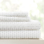 Linen Market Patterned Microfiber Queen Sheet Set 4 Piece – Oeko-TEX Certified Ultra Soft & Wrinkle-Free - 16" Deep Pocket Sheets - Easy Care Queen Size - Beaded Arrows Light Gray