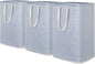 Lifewit 3 Pack Laundry Hamper Large Collapsible Laundry Baskets, Freestanding Waterproof Clothes Hamper with Easy Carry Handles in Laundry Room Bedroom Bathroom College Dorm for Adults, Blue, 3 x 80L