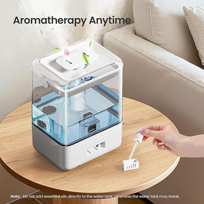 Smart Humidifiers for Bedroom Home, 6L Cool Mist Top Fill Humidifier Large Room with Essential Oil Diffuser, Touch/APP/Voice Control, NightLight Humidifiers for Nursery & Plants (White, 1Pack)
