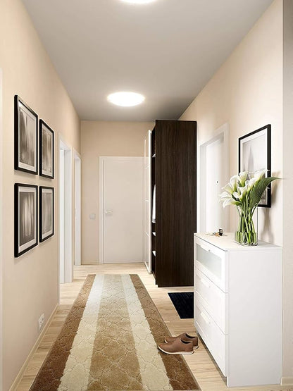 14 Ft Long Beige Kitchen Hallway Runner Rug, Non-Slip Washable 26" X 14' Rubber Backed Carpet, Custom Size Floor Mat for Entryway Stairs Bedroom Bathroom Laundry Room