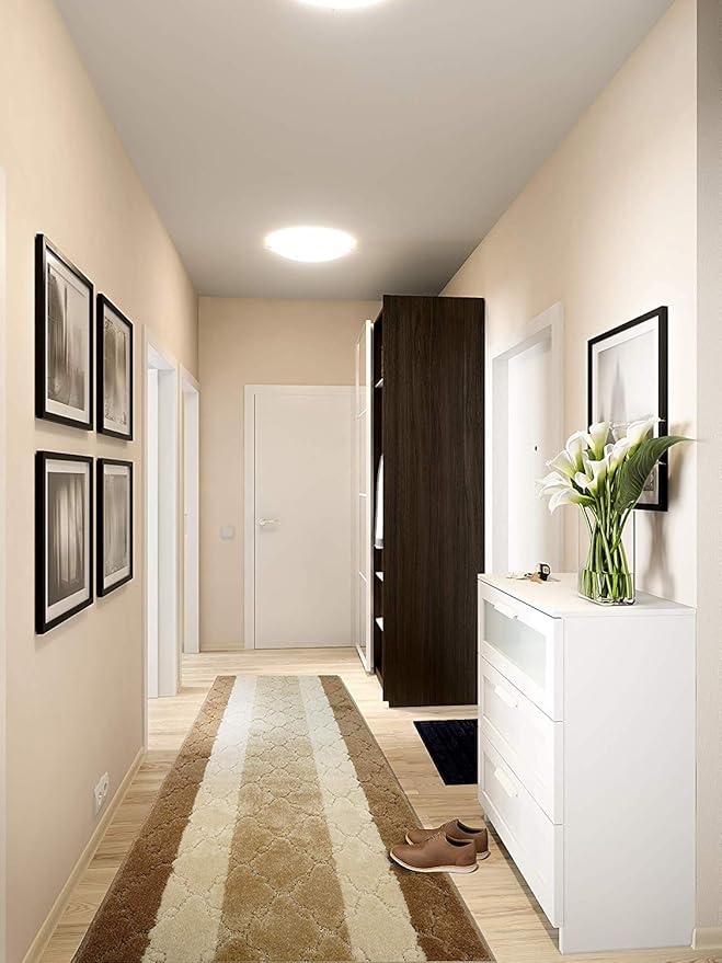 11 Ft Long Beige Kitchen Hallway Runner Rug, Non-Slip Washable 2'2" X 11' Rubber Backed Carpet, Custom Size Floor Mat for Entryway Stairs Bedroom Bathroom Laundry Room