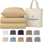 Egyptian Cotton Twin XL Size Sheets Set, 4 Linen
