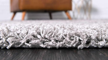 Unique Loom Solid Shag Collection Area Rug (10' x 13' Rectangle, Cloud Gray)