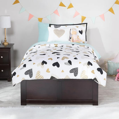 AFI Concord Twin Size Platform Bed with Footboard & Twin Trundle in Espresso