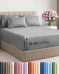 Extra Deep Cal King Sheet Set - 6 Piece Breathable & Cooling Sheets - Hotel Luxury Bed Sheets Set - Easy Fit - Soft, Wrinkle Free & Comfy Sheets Set - Heathered Grey Sheet Set w/Extra Deep Pockets
