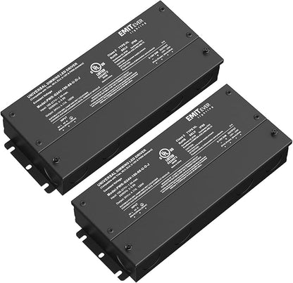 EMITEVER Dimmable Led Driver, 2 Packs 100W AC 110V-277V to DC 24V Transformer, 5-in-1 Dimming: ELV/MLV/TRIAC / 0-10V / 1-10V / 10V PWM/Potentiometer, Waterproof IP67 and UL Listed