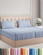 Split King Size 5 Piece Sheet Set - Comfy Breathable & Cooling Bed Sheets Set - Hotel Luxury Bedding for Women, Men, Kids, Teens, Boys & Girls - Deep Pockets & Wrinkle Free - Oeko-Tex - Blue Stripes 3