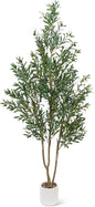 Olive Tree 7FT Fake Tree Faux Plants Indoor with Pot Artificial Tree Nearly Natural Olive Branches and Fruits for Living Room Home Office Decorations