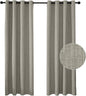 Jacquard Linen Curtains 84 inch Length 2 Panels Thick Faux Linen Blended Window Drapes Burlap Textured Curtains with Grommet for Living Room Bedroom Farmhouse (52x84 Light Khaki) Natural