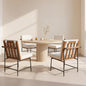 Modern Dining Chairs Set of 4, Comfy Sherpa Fabric Armless Upholstered Side Chairs with Wooden Backrest Black Metal Legs for Dining Room Living Room, White