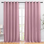 NICETOWN Crystal Pink Blackout Curtains & Drapes - Thermal Insulated Grommet Blackout Light Blocking Room Darkening Large Window Treatments for Bedroom/Living Room (2 Panels, W66 x L90)