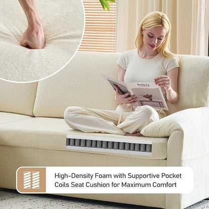 VINGLI Convertible Sofa Bed, U-Shape Sectional Couches for Living Room Sleeper Sofa with Pull Out Couch Bed Cloud-Like Plush Fleece Sofa Couch with Storage Chaise, USB Charging, Side Pockets