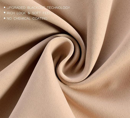 MIUCO Room Darkening Soild Grommet Blackout Curtains for Kids Bedroom Window Curtains Set of 2 52x84 Inch Taupe, Bonus 2 Tie Backs Included