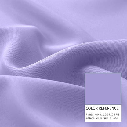 BGment Thermal Insulated 100% Blackout Curtains for Bedroom with Black Liner, Double Layer Full Room Darkening Noise Reducing Grommet Curtain (42 x 45 Inch, Lavender, 2 Panels)