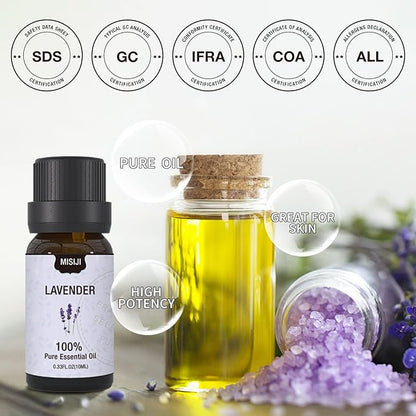 Essential Oils Set- Essential Oils for Diffuser for Home,Diffuser Oils Scents for Aromatherapy,Laundry,Candle&Soap Making,Humidifiers 6 X 10 ML