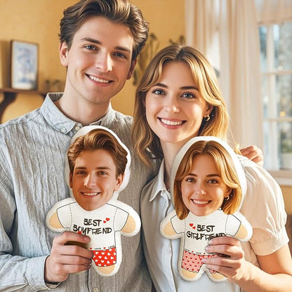 VEELU Custom Face Pillow Personalized Photo Body Pillows 3D Printing Head Body Shaped Pet Plush Stuffed for Home Sofa Decor Funny Valentine's Day Gag Gifts for Couples/Him/Her/Girlfriend/Boyfriend