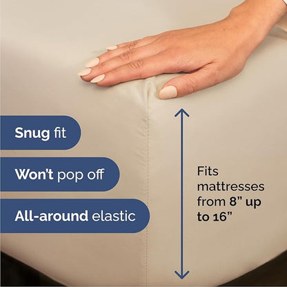 Cal King 6 Piece Sheet Set - Cooling, Comfy & Breathable - Hotel Luxury Bedding, Includes Fitted Sheet for Women, Men, Kids & Teens - 1 Flat, 1 Fitted Sheet, 4 Pillowcases with Deep Pockets - Wheat