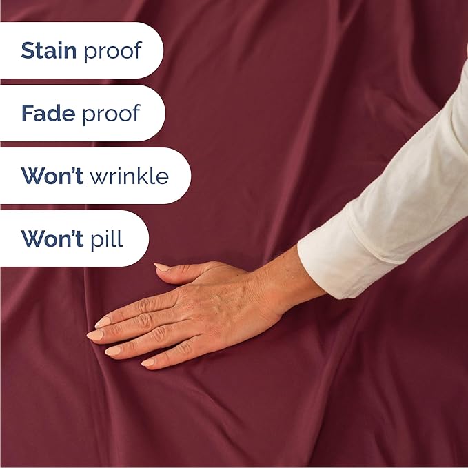 Cal King 6 Piece Sheet Set - Cooling, Comfy & Breathable - Hotel Luxury Bedding, Includes Fitted Sheet for Women, Men, Kids & Teens - 1 Flat, 1 Fitted Sheet, 4 Pillowcases w/Deep Pockets - Burgundy