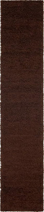 Unique Loom Solid Shag Collection Area Rug (2' 6" x 13' 1" Runner, Chocolate Brown)