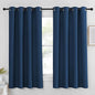 NICETOWN Blackout Curtain Panel 63 inch Long for Window - Thermal Insulated Solid Grommet Blackout Drape for Bedroom Living Room Kitchen (Single Panel, 52W x 63L, Moroccan Blue)