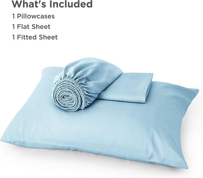 Bedsure Cooling Sheets Twin, Rayon Derived from Bamboo, Breathable & Soft Twin Sheets Set, Deep Pocket Up to 16 Inches, Hotel Luxury Silky Bedding for Hot Sleepers, Aqua