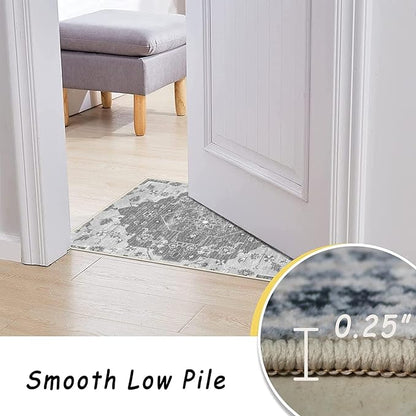 vivorug Runner Rug 2'x7' Vintage Washable Non-Slip Runners for Hallways Kitchen Entryway Laundry Room Carpet Hallway Runner Grey Floral