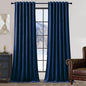 90 Inch Long Velvet Curtains for Living Room, Elegant Privacy Thermal Curtain Room Darkening Back Tab & Rod Pocket Soft Luxury Room Darkening Window Drapes for Bedroom, W52 x L90, Navy Blue, 2 Pcs