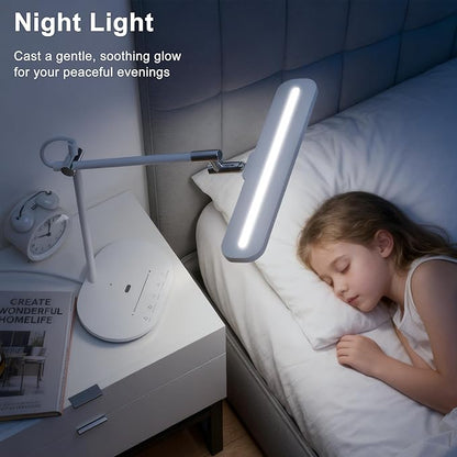 LED Desk Lamp with CRI 98, Advanced Eye-Caring Bright Desk Light for Crafting, Home Office & Kids Studying, Multi-Angle Adjustable, Dimmable Full Spectrum with Touch & Gesture Control