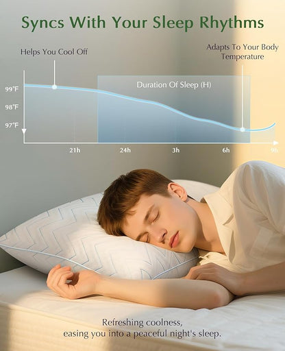 DIORIS Pillows Queen Size Set of 2 - Cooling Luxury Hotel Collection Bed Pillows for Sleeping, Breathable Medium Firm Down Alternative Microfiber Filled Pillows for Back, Stomach Sleepers