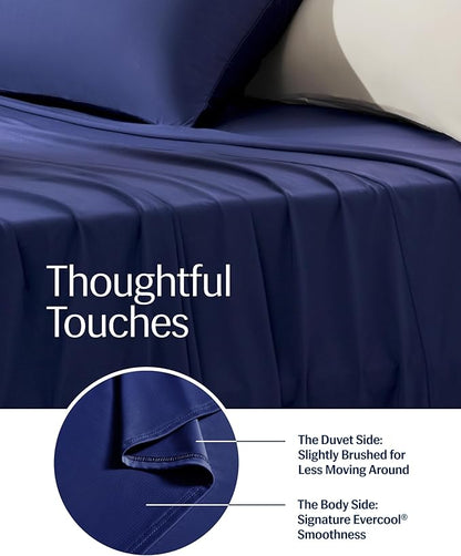 REST® Evercool®+ Top Sheet, Cali King/King Size, Midnight Blue, 104"X108" (1 Flat Sheet only)