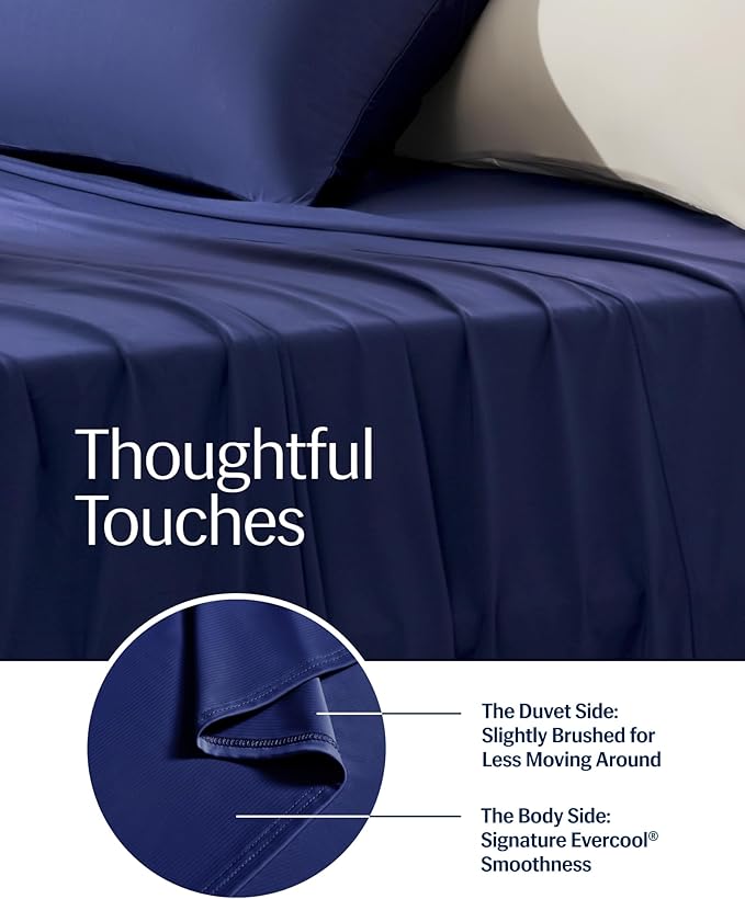 REST® Evercool®+ Top Sheet, Full/Queen Size, Midnight Blue, 93"X108" (1 Flat Sheet only)