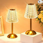Liliful 6 Pcs Cordless Table Lamp Rechargeable Touch LED Small Gold Portable Battery Operated USB-c Desk Lamp 3 Color Dimmable for Bedroom Living Room Dining (Gold,Classic Style)