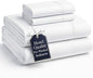 Casa Platino Full Size Sheets, 100% Brushed Microfiber Bedding, 4 Piece Set, Pre-Washed Full Bed Sheets, Ultra Soft and Cozy Sheet Set with 15 Inch Deep Pocket – White Bed Sheets – White