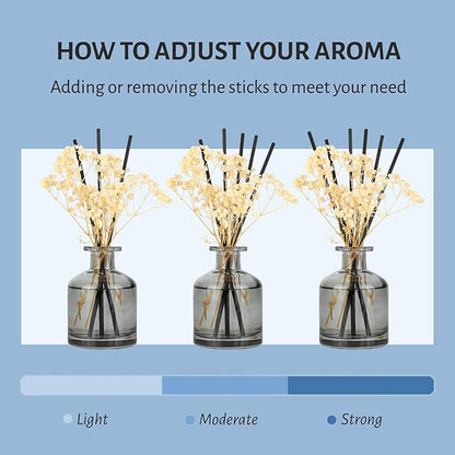 Brakula Reed Diffuser Set, 6.09 fl oz (180 ml)- Fresh Linen with 8 Reed Sticks, Home Fragrance Reed Diffuser for Bathroom Shelf Decor