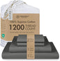 Threadmill 100% Supima Cotton Sheets, 1200 Thread Count Cotton Sheets for Cal King Size Bed, 4 Pc Dark Grey Cal King Bed Sheets Set, 5-Star Hotel Quality, Elasticized Deep Pocket Cal King Sheet