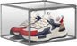 Large Shoe Organizer for Closet Clear Storage Box Sturdy Plastic Stackable Shoe Rack Sneaker Display Case with Magnetic Lids, 1 Pack Size 13