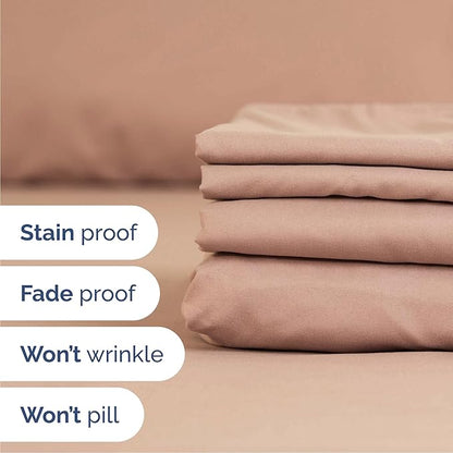 Cal King 6 Piece Sheet Set - Cooling, Comfy & Breathable - Hotel Luxury Bedding, Includes Fitted Sheet for Women, Men, Kids & Teens - 1 Flat, 1 Fitted Sheet, 4 Pillowcases with Deep Pockets - Mauve