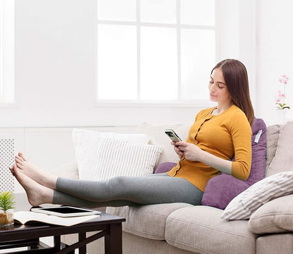 Nestl Reading Pillow with Shredded Memory Foam, Designed for Sitting Up in Bed and Couch, Back and Arms Adjustable Support for Adult & Teens Backrest Pillows for Reading Washable Cover, Lavender Dream