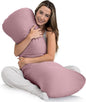 Weighted Body Pillow 8lbs - Weighted Pillow for Deeper Sleep (48" x 14") - Cooling Body Pillows for Adults, Side Sleeper Body Pillows with Cover (X-Large/Blossom)