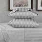 URBANHUT 800 Thread Count 100% Cotton Damask Full Size Sheets, 4 Piece Striped Full Size Bedsheets, Luxury Hotel Sheets Sateen Weave - Better Than Egyptian, 16" Elasticized Deep Pocket- Silver Grey