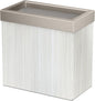 Gatco Modern Rectangle Wastebasket, White Oak/Satin Nickel Lid - Stainless Steel Trash Can with Removable Lid, Leakproof, 3 Gallon Capacity for Bathroom, Bedroom, Kitchen, or Office