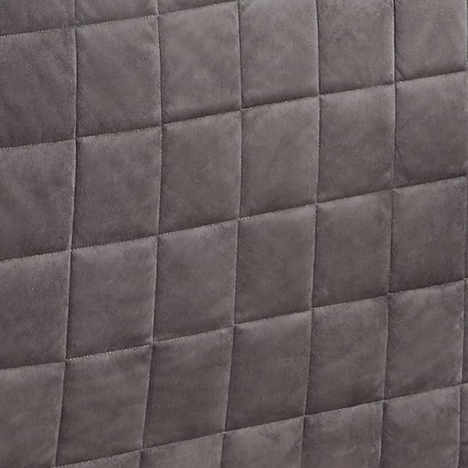 Touch of Class Camden Luxury Bedding | Neutral Charcoal Gray Color | Grande Fitted Bedspread | Faux Suede Box Quilted Design | Designed 3 Piece Set Includes Cal King Bedspread and 2 King Shams
