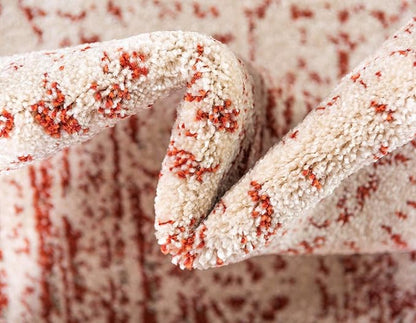 Unique Loom Del Mar Collection Area Rug - Jennifer (6' 1" x 9' Rectangle, Red/ Beige)