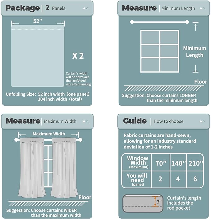 BGment Thermal Insulated 100% Blackout Curtains for Bedroom with Black Liner, Double Layer Full Room Darkening Noise Reducing Rod Pocket Curtain (52 x 84 Inch, Beige, 2 Panels)